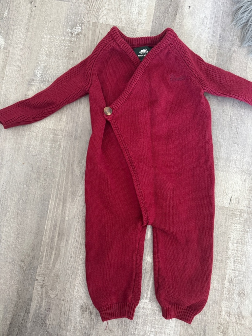 Roots baby Maroon Knit One-Piece Romper 6-12m
